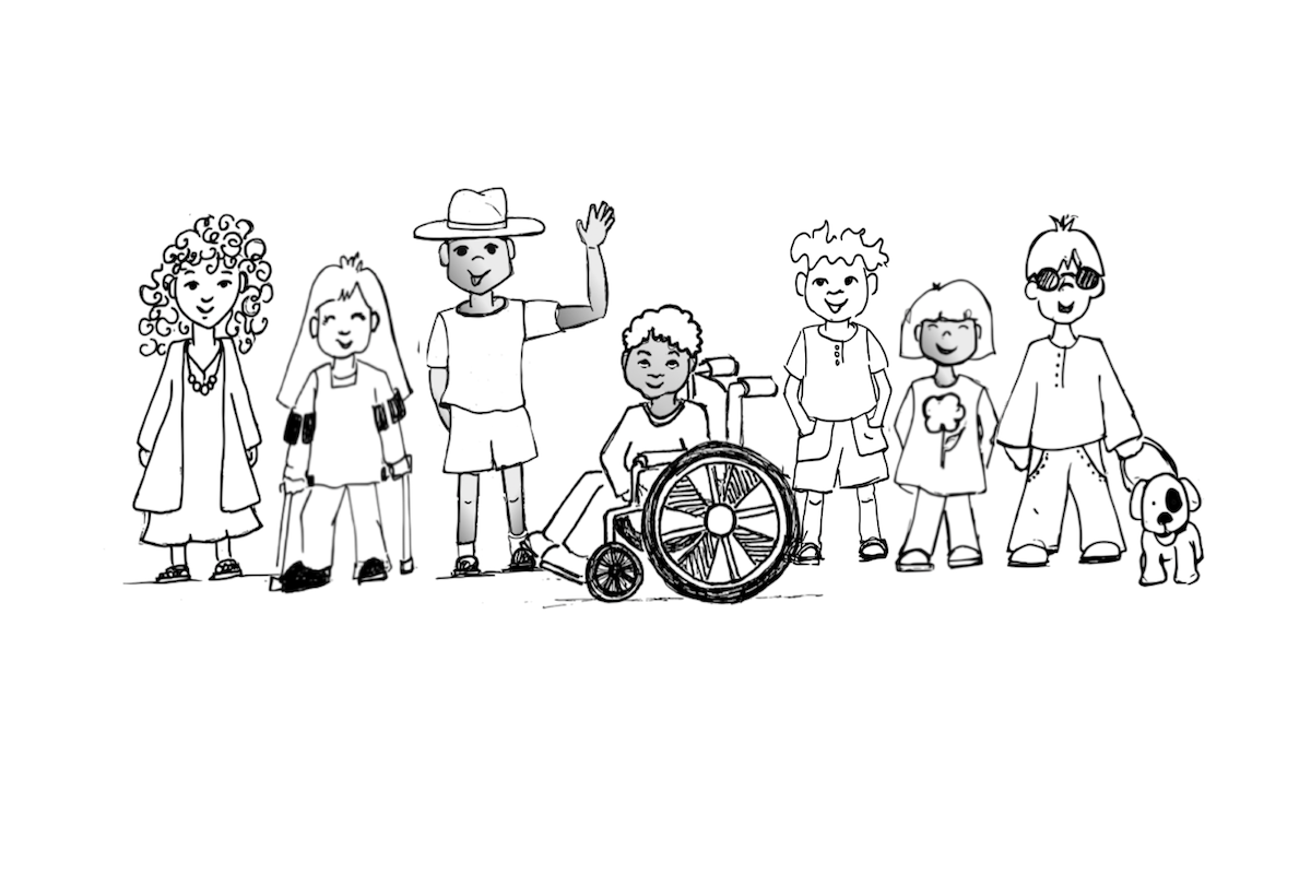 A sketch of figures showing the human family